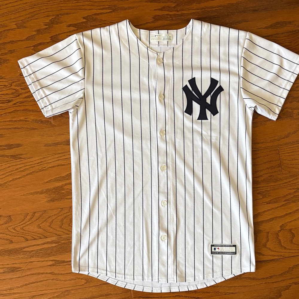 Youth Aaron Judge Yankee White Pinstripe Baseball Jersey